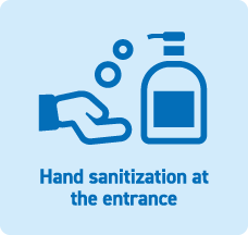 Hand sanitization at the entrance