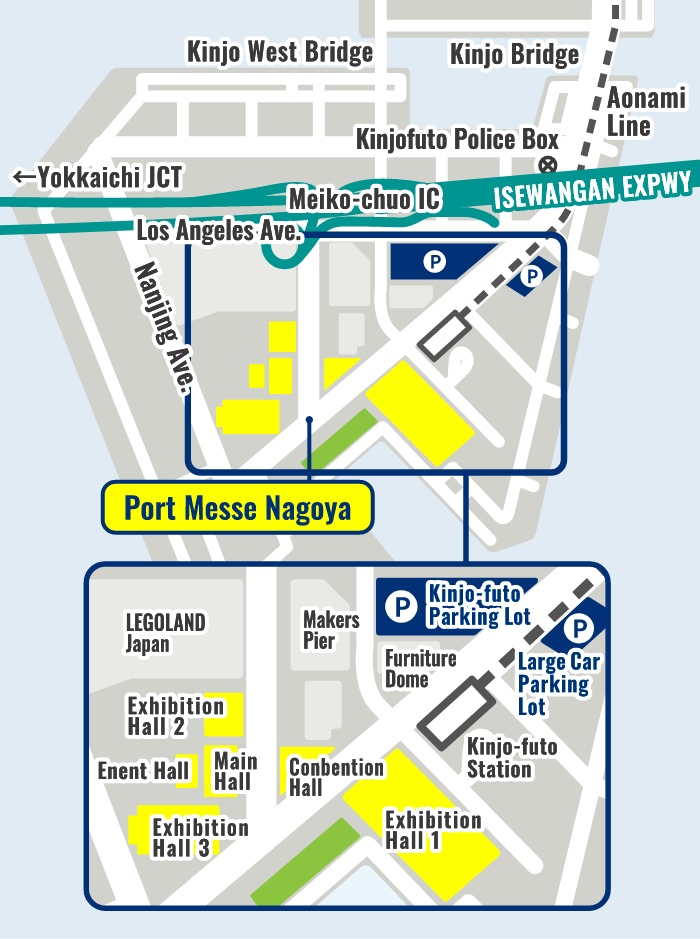 Port Messe Nagoya Area Map